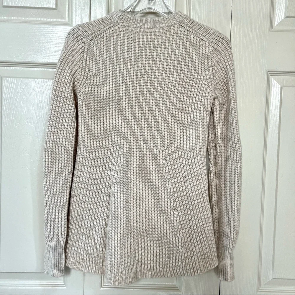 NWOT Athleta Sierra Crew Beige Wool Blend Pullover Sweater - Picture 3 of 16
